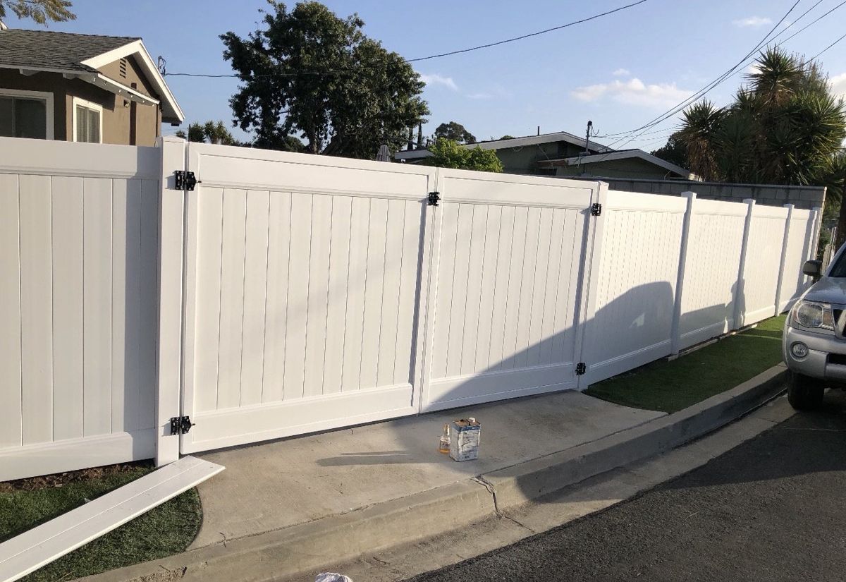 White vinyl driveway gate